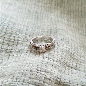 Sterling silver diamond ring